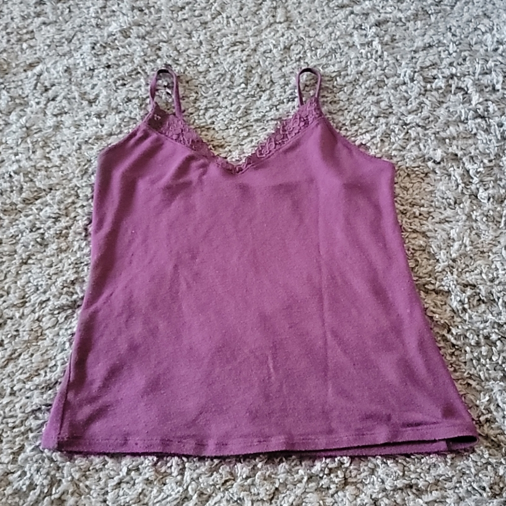Mudd Tank Top with Lace V-neck